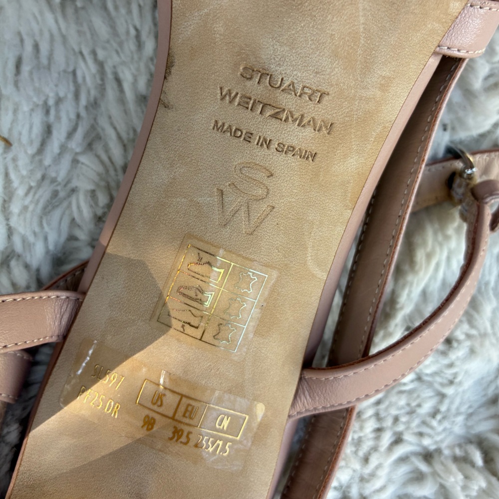 Stuart Weitzman Babette Buckle Sandals in Blushful Color Size 9 - Picture 12 of 12